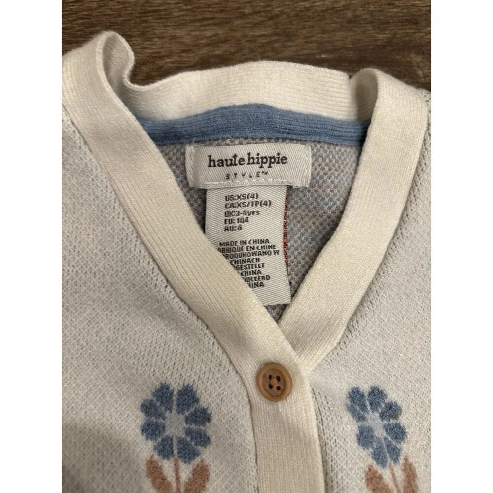 Haute Hippie Girls Size 4 Sweater‎ & Skirt Set Blue Floral
